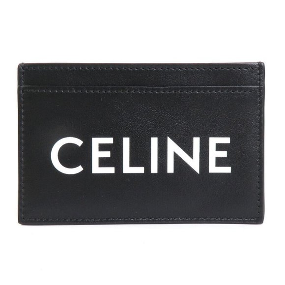 CELINE Card Case Holder Black/White Leather - Picture 1 of 9
